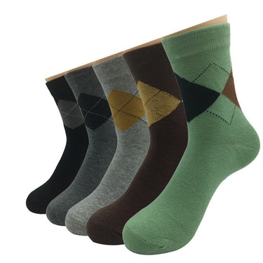 5 Pairs Lot Casual Business Patchwork Sweat Absorb Gift Socks for Men  -  GeraldBlack.com