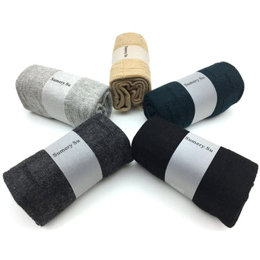 5 Pairs Lot Casual Cotton Solid Color Middle Tube Plain Socks for Men  -  GeraldBlack.com