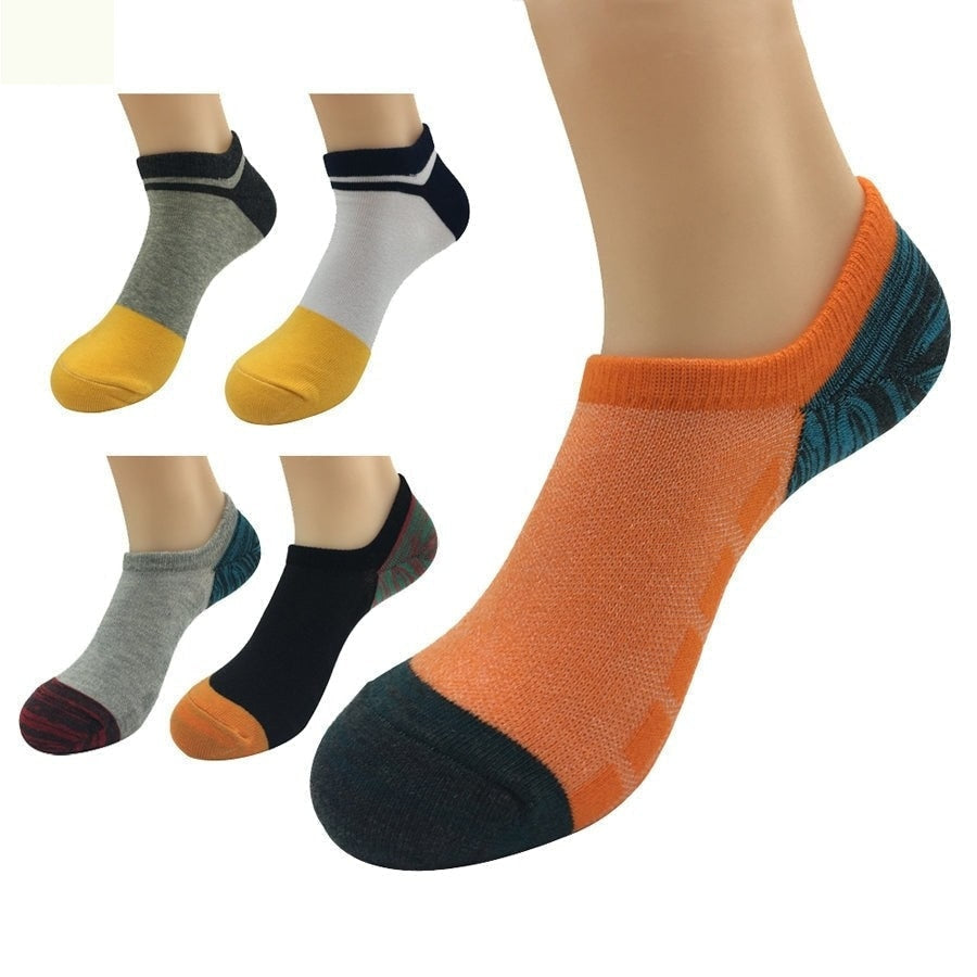 5 Pairs Lot Casual No Show Cotton Low Cut Ankle Harajuku Style Socks for Men  -  GeraldBlack.com