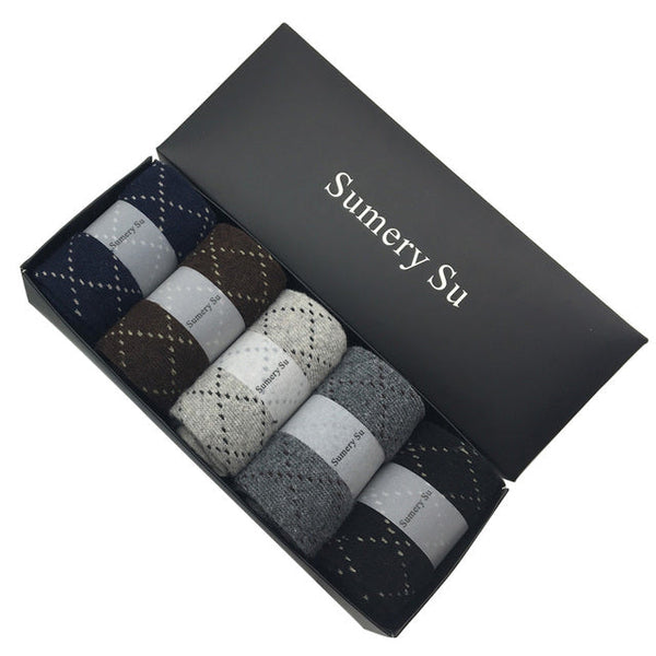 5 Pairs Lot Casual Winter Wool Cashmere Breathable Socks for Men  -  GeraldBlack.com