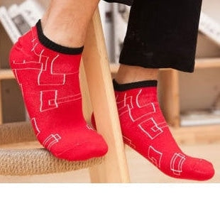 5 Pairs Lot Cotton Bamboo Fiber Non-slip Silicone Ankle Socks for Men  -  GeraldBlack.com