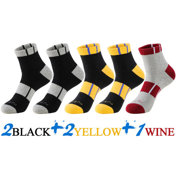 5 Pairs Lot Cotton Casual Running Outdoor Sports Ankle Socks for Men  -  GeraldBlack.com