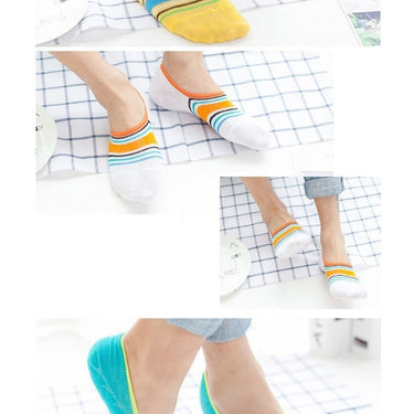 5 Pairs Lot Cotton Non-slip Bamboo Fiber Silicone Ankle Socks for Men  -  GeraldBlack.com