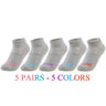 5 Pairs Lot Cotton Running Casual Daily Wear Ankle Socks for Women  -  GeraldBlack.com