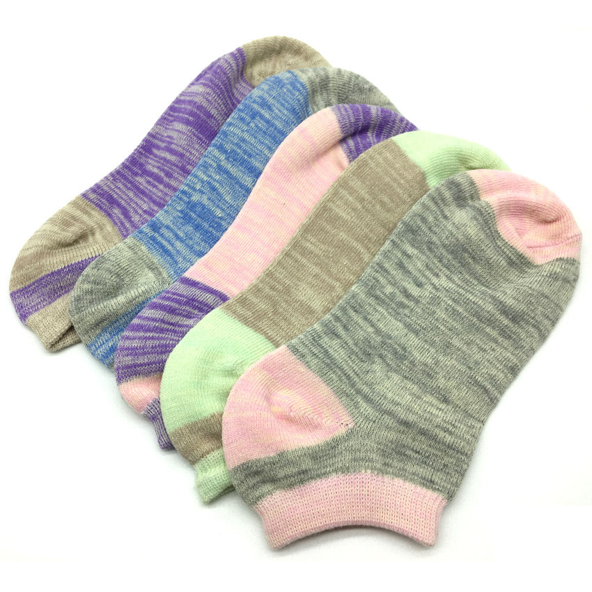 5 Pairs Lot Harajuku Style Candy Color Cotton Boat Socks for Women  -  GeraldBlack.com