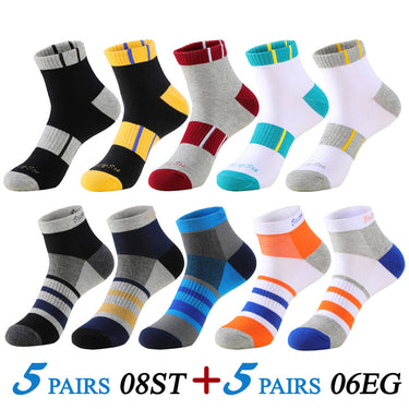 5 Pairs Lot Men's Running Outdoor Cotton Compression Short Ankle Socks  -  GeraldBlack.com