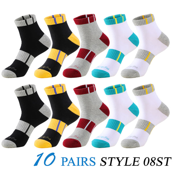 5 Pairs Lot Men's Running Outdoor Cotton Compression Short Ankle Socks  -  GeraldBlack.com