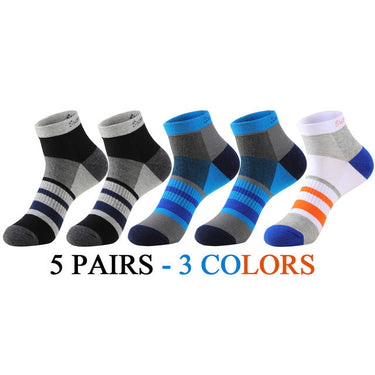 5 Pairs Lot Running Cotton Casual Combed Outdoor Ankle Socks for Men  -  GeraldBlack.com