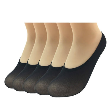 5 Pairs Lot Silk Non-slip Solid Color Casual Invisible Ankle Socks for Women  -  GeraldBlack.com