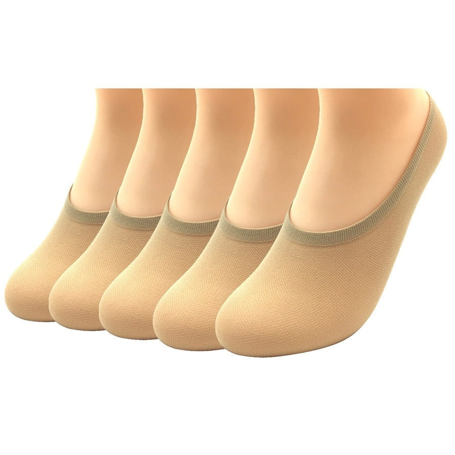 5 Pairs Lot Silk Non-slip Solid Color Casual Invisible Ankle Socks for Women  -  GeraldBlack.com