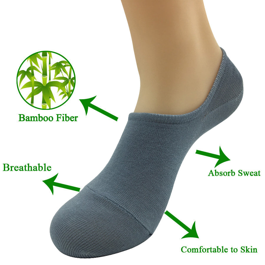 5 Pairs Lot Summer Bamboo Fiber Non-slip Silicone Ankle Socks for Men  -  GeraldBlack.com