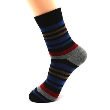 5 Pairs Popular Men's Latest Fashion Color Stripes Designed Socks - SolaceConnect.com