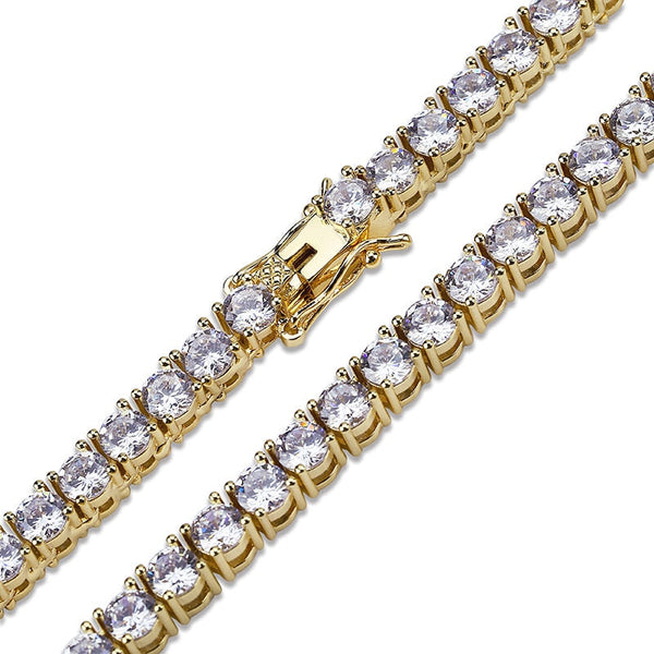 5mm Iced Out AAA Zircon 1 Row Tennis Chain Necklace Men's Hip-hop Jewelry  -  GeraldBlack.com