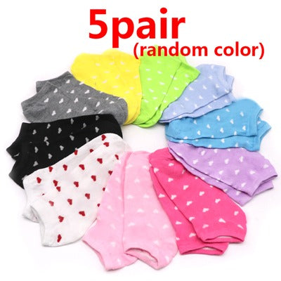 5pair Warm Comfortable Cotton Blends Women's Low Ankle Socks  -  GeraldBlack.com