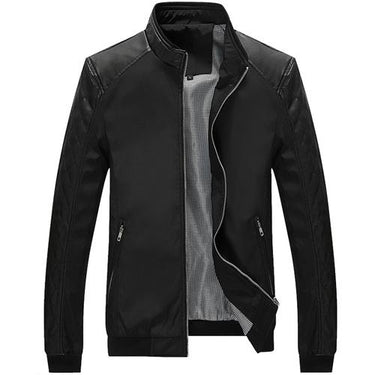 5XL Spring Men's Casual Synthetic Leather Slim Fit Thin Patchworked Jackets - SolaceConnect.com
