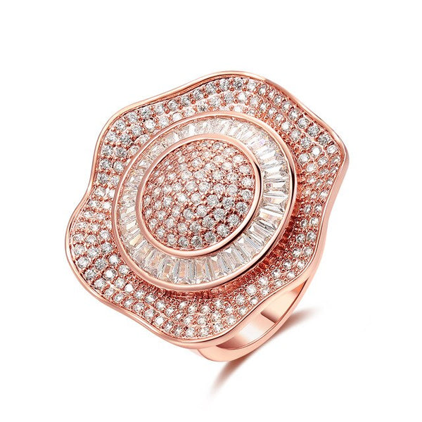 6 Colors Fine Crystal Rhinestone Big Flower Rings for Women - SolaceConnect.com