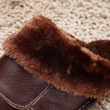 6 Colors Women Men Genuine Leather Plush Warm Indoor Home Slippers  -  GeraldBlack.com