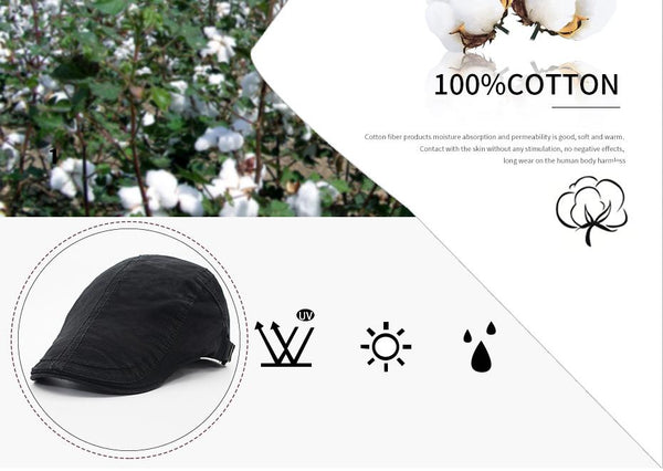 6 Colours Classic Solid Casual Retro Fashion Cotton Visor Berets for Men - SolaceConnect.com