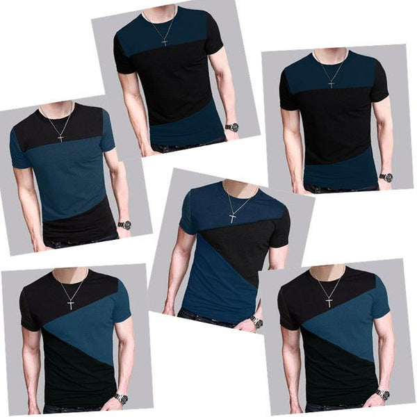 6 Designs Men's Slim Fit Crew Neck Short Sleeve Casual T-Shirt Tee Tops - SolaceConnect.com