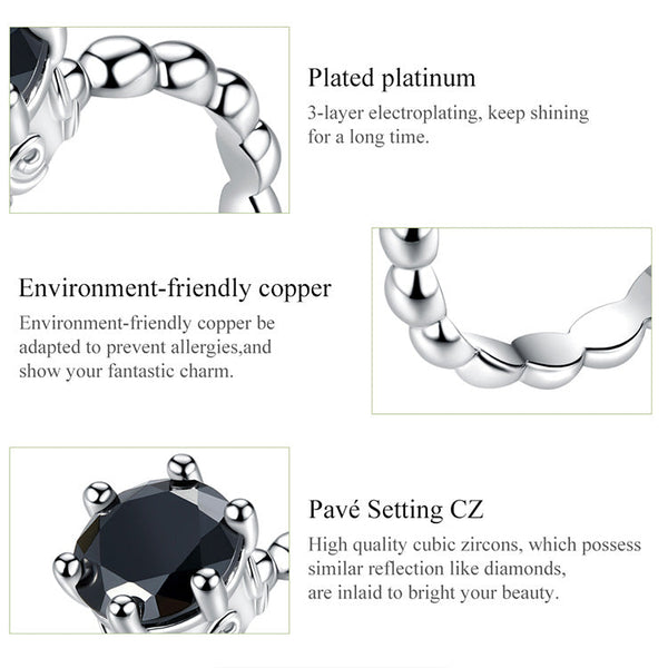 6 Styles Silver Crown Original European Wedding Rings with Crystal