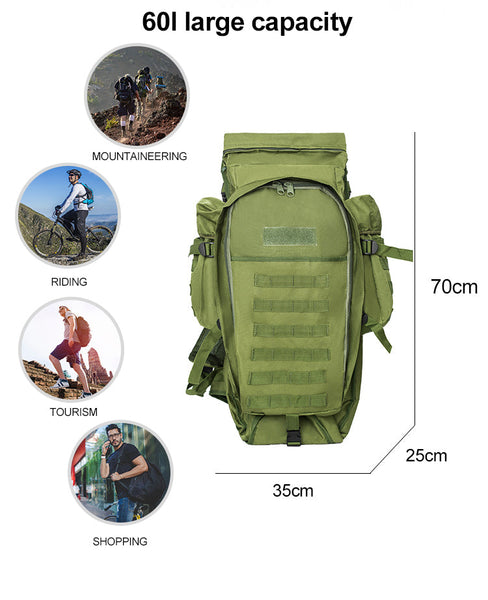 60L Waterproof Military Tactical Outdoor Sport Camping Rucksack for Men  -  GeraldBlack.com
