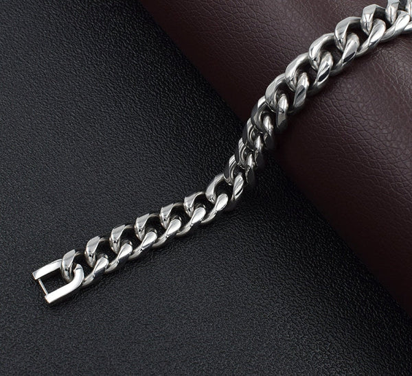 7mm 9mm and 10mm Wide Rock Trendy Stainless Bracelets Gift for Men  -  GeraldBlack.com