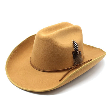 9.5CM Wide Brim Unisex Western Cowboy Vintage Fascinator Cowgirl Jazz Hat Cloche Church Caps  -  GeraldBlack.com