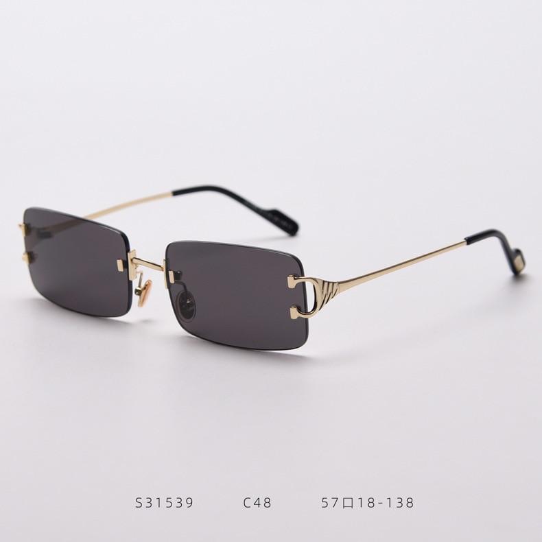 90s Fashion Rimless UV400 Sunglasses with Alloy Frame for Women<br> - SolaceConnect.com