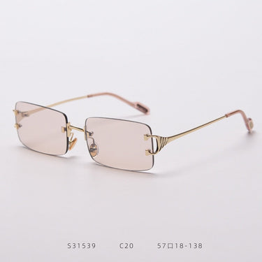 90s Fashion Rimless UV400 Sunglasses with Alloy Frame for Women<br> - SolaceConnect.com