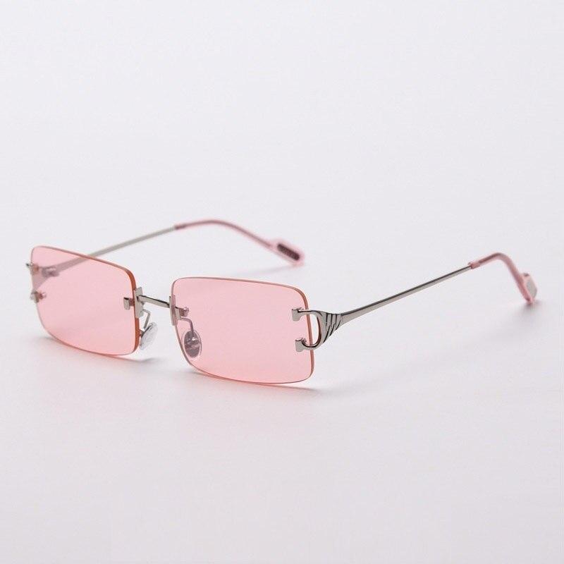 90s Fashion Rimless UV400 Sunglasses with Alloy Frame for Women<br>  -  GeraldBlack.com