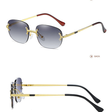 90s Vintage Rimless Fashion Small Oval UV400 Sunglasses for Women - SolaceConnect.com