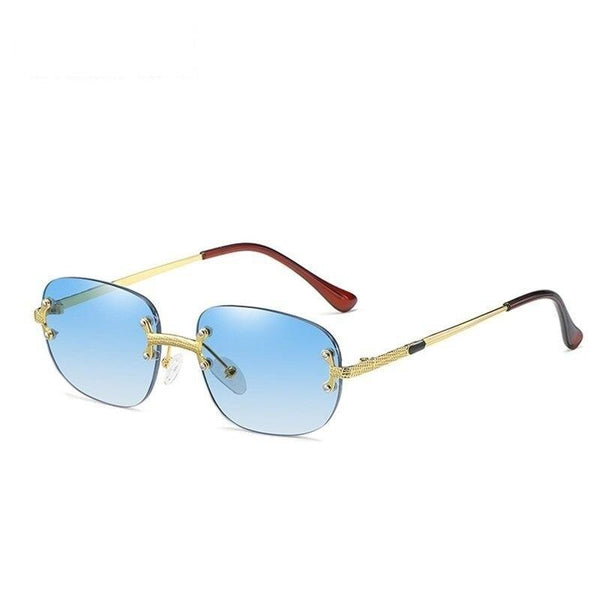 90s Vintage Rimless Fashion Small Oval UV400 Sunglasses for Women  -  GeraldBlack.com