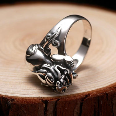 925 Silver Vintage Lucky Symbol Animal Brave TroopsPunk Ring for Men - SolaceConnect.com