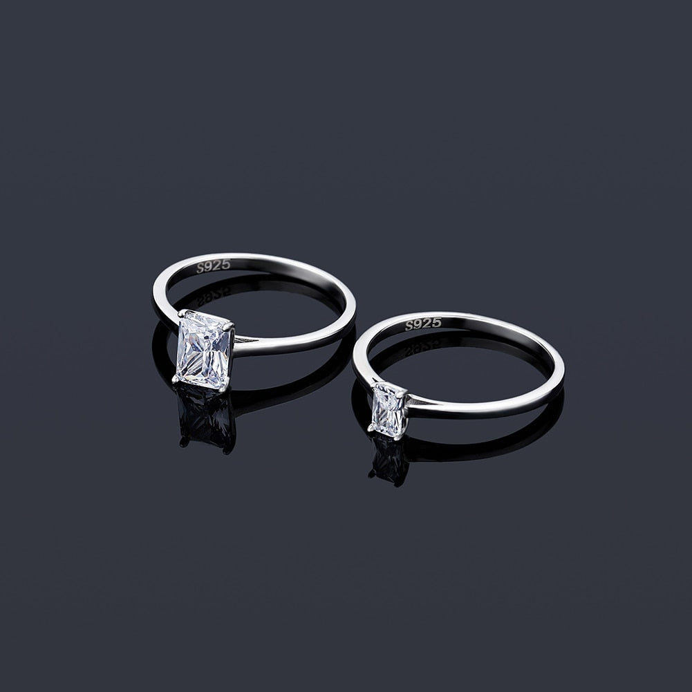 925 Sterling Silver Baguette 0.5ct Moissanite Wedding Ring for Women  -  GeraldBlack.com