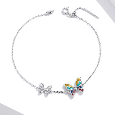 925 Sterling Silver Brilliant Butterfly Silver Chain Bracelet for Women Plated Platinum Fine Jewelry Wedding Gift  -  GeraldBlack.com