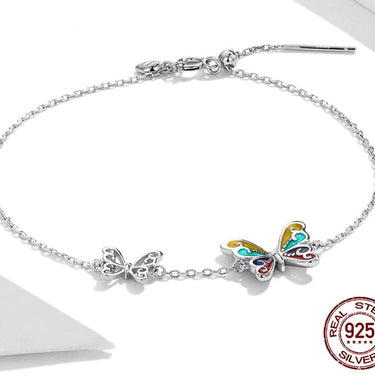 925 Sterling Silver Brilliant Butterfly Silver Chain Bracelet for Women Plated Platinum Fine Jewelry Wedding Gift  -  GeraldBlack.com