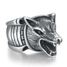 925 Sterling Silver Cool Wolf Howling Silhouette Vintage Punk Retro Ring  -  GeraldBlack.com