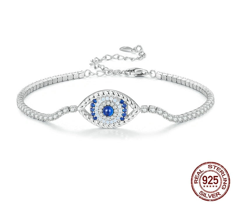 925 Sterling Silver Devils Eye Tennis Bracelet for Women Shiny Zircon Chain Bracelet Fine Jewelry Gift BSB107  -  GeraldBlack.com
