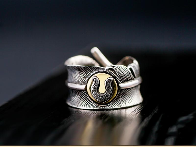925 Sterling Silver Feather Vintage Retro Style High Quality Ring for Men  -  GeraldBlack.com