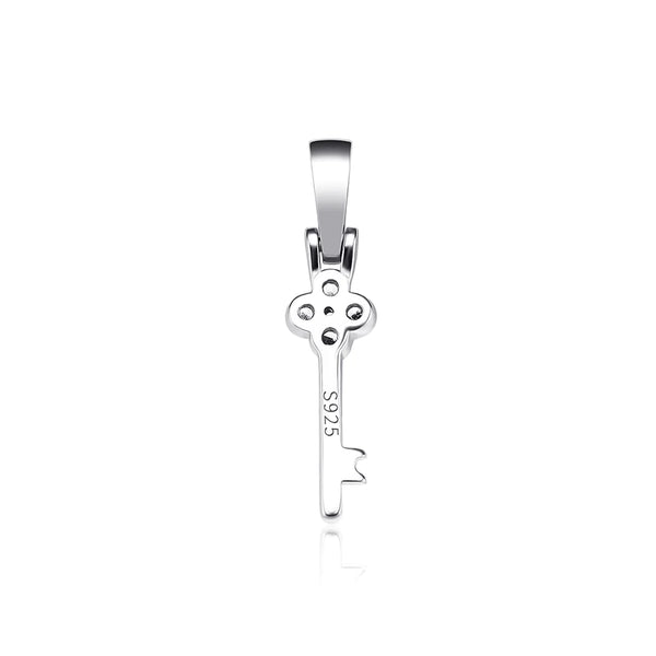 925 Sterling Silver Fine Jewelry Classic Key Pendant Necklace for Women  -  GeraldBlack.com