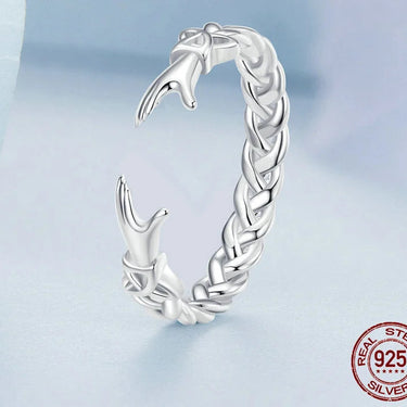 925 Sterling Silver Guardian Hands Adjustable Ring Celtic Knot Opening Ring for Women Birthday Gift Novel Jewelry BSR320  -  GeraldBlack.com