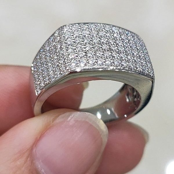 925 Sterling Silver Gypsophila Moissanite Ring for Men and Women  -  GeraldBlack.com