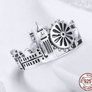 925 Sterling Silver London City Finger Ring British Building Rings for Women Cocktail Wedding Jewelry SCR474  -  GeraldBlack.com