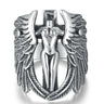 925 Sterling Silver Men's Angel Wings Elegant Angel Fashion Ring  -  GeraldBlack.com