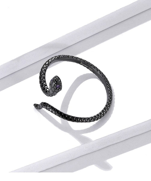 925 Sterling Silver Mysterious Snake Adjustable Ring for Women Cool Band Personality Ring Women Statement Jewelry Gift  -  GeraldBlack.com