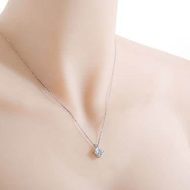 925 Sterling Silver Necklace for Women with Asscher Cut Moissanite Pendant  -  GeraldBlack.com