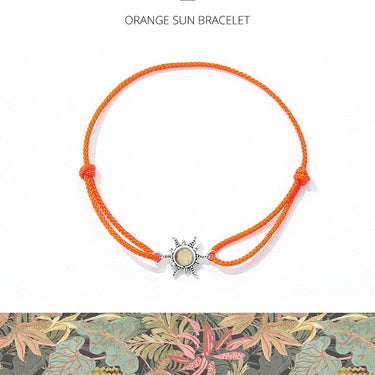 925 Sterling Silver Orange Sun Orange Rope Adjustable Bracelet for Women Fashion Jewelry DIY Making Friendship Gift  -  GeraldBlack.com
