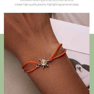 925 Sterling Silver Orange Sun Orange Rope Adjustable Bracelet for Women Fashion Jewelry DIY Making Friendship Gift  -  GeraldBlack.com