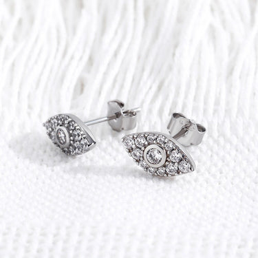 925 Sterling Silver Stud Iced Out Cubic Zirconia Classic Earrings for Women  -  GeraldBlack.com