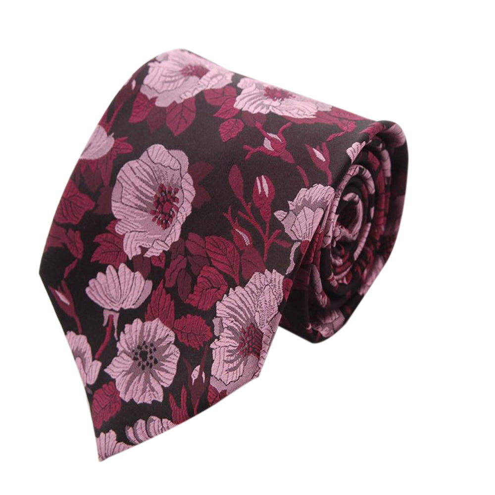 9cm Wide Silk Flower Pattern Novelty Style Polyester Necktie for Men  -  GeraldBlack.com